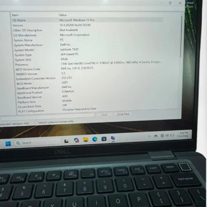 Dell Latitude 7420 - Intel Core i7, 16GB RAM, 512GB SSD, Black (UK Used)